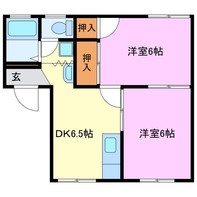 アトウレ光陽(2DK/1階)の間取り写真