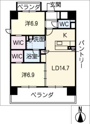 MIO・TREVIEW(2LDK/6階)の間取り写真