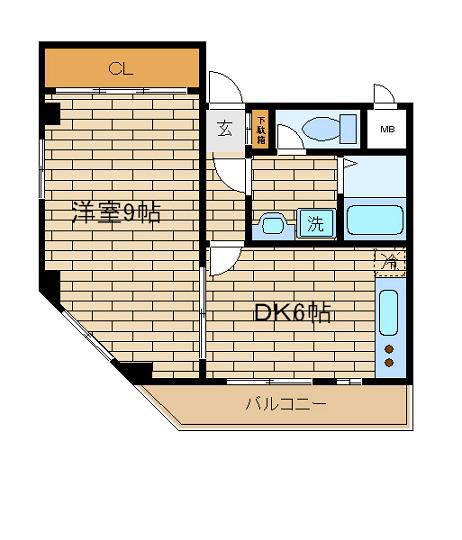 BPサンナイトハイツ(1DK/2階)の間取り写真