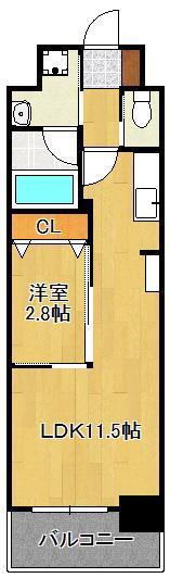 コンダクトレジデンスDAIZEN(1LDK/7階)の間取り写真