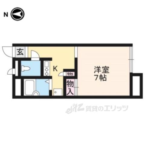 レオパレス松ヶ崎(1K/2階)の間取り写真