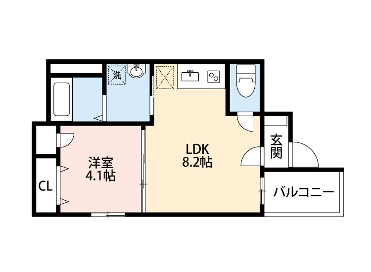 FDS吹田I番館(1LDK/1階)の間取り写真