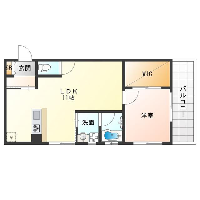 マンションシアワセ(1LDK/3階)の間取り写真