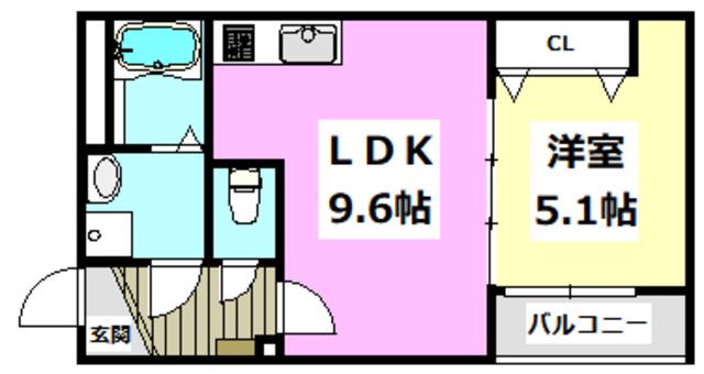 フォレ中穂積ウエスト(1LDK/3階)の間取り写真