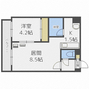 ハートレー7条館(1LDK/2階)の間取り写真