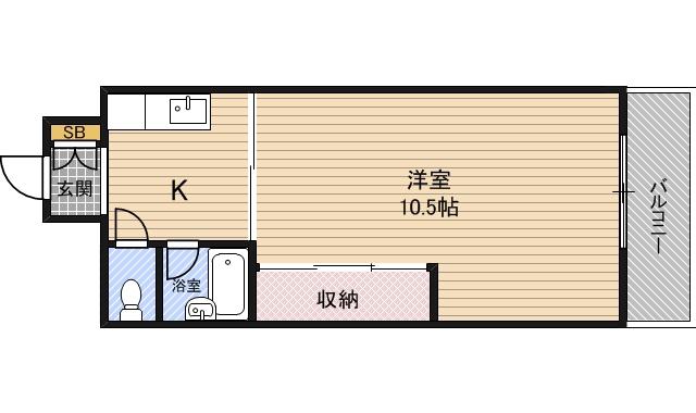東洋プラザ高倉(1DK/3階)の間取り写真