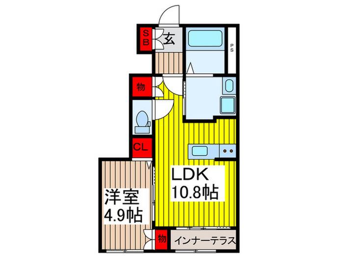SELSIOR(1LDK/1階)の間取り写真