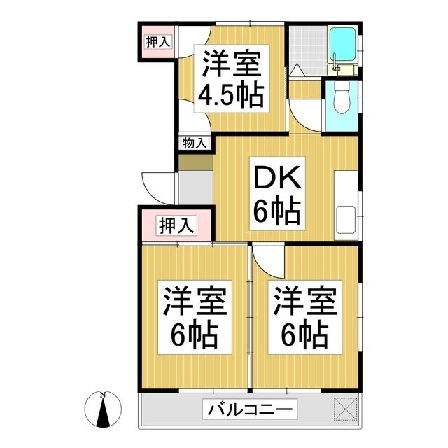 第1松本コーポ(3DK/2階)の間取り写真