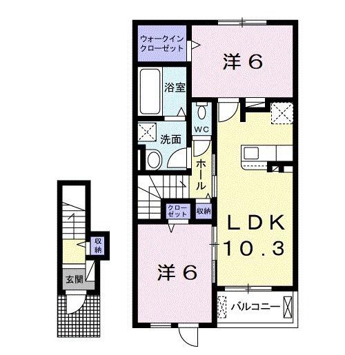セレーナ(2LDK/2階)の間取り写真
