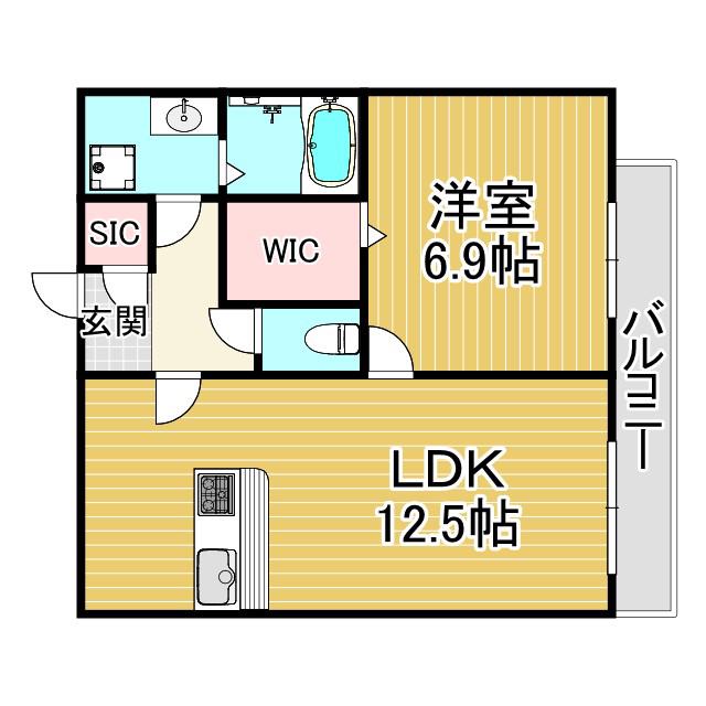 COLN KURAKUEN ウエスト(3LDK/2階)の間取り写真