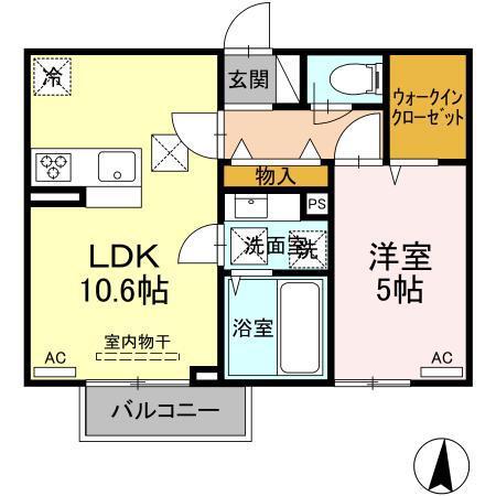 スフィーダ(1LDK/1階)の間取り写真