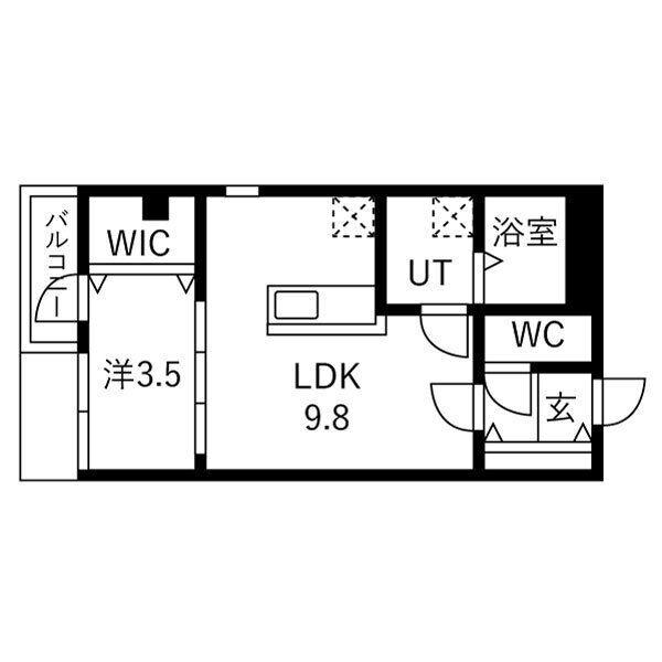アヴァンセ一宮(1LDK/1階)の間取り写真