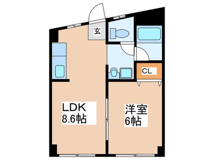 カーサ昭島(1LDK/2階)の間取り写真