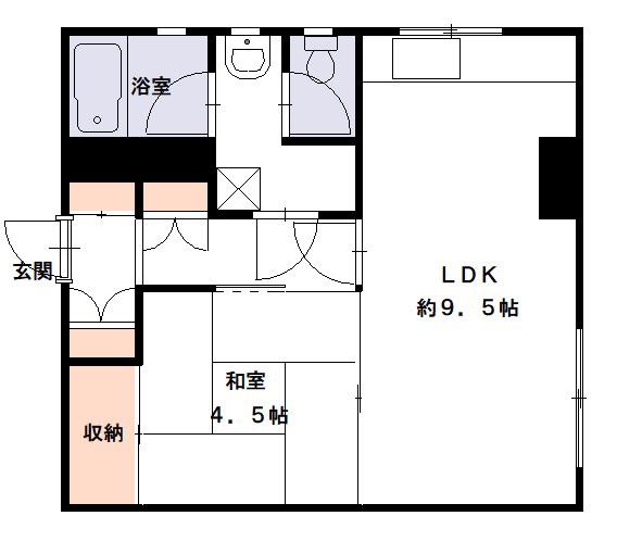 第一コーポラス(1LDK/4階)の間取り写真