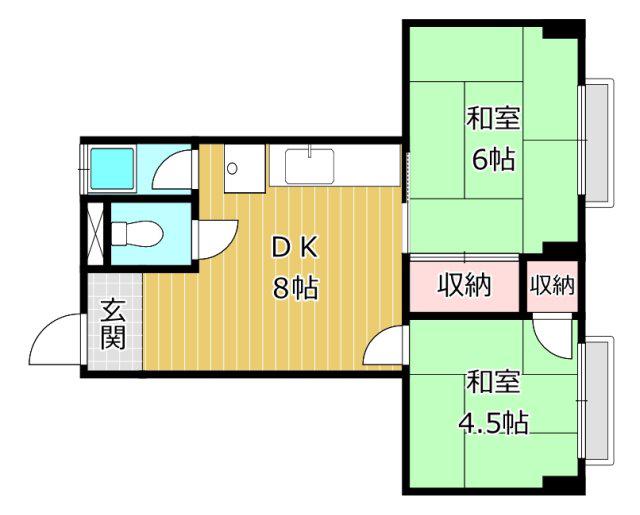 清和幸マンション(2DK/2階)の間取り写真