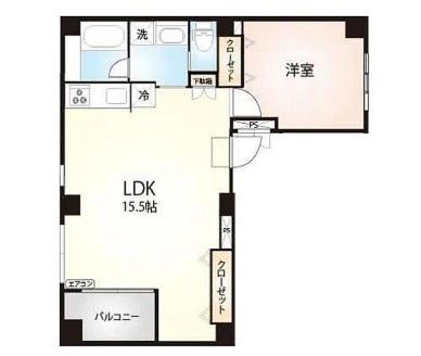 スワンレイク神田和泉町(1LDK/6階)の間取り写真