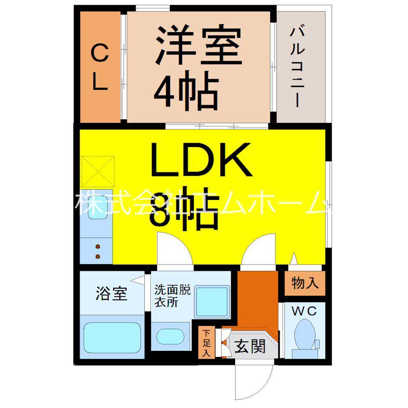 FELIZ LA FLOR(1LDK/2階)の間取り写真