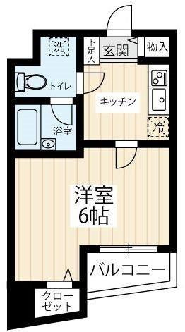 プレール・ドゥーク水天宮(1K/5階)の間取り写真