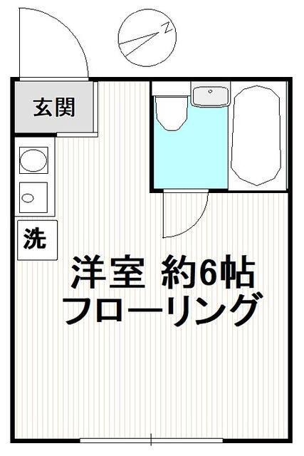 バードハイツ(ワンルーム/1階)の間取り写真