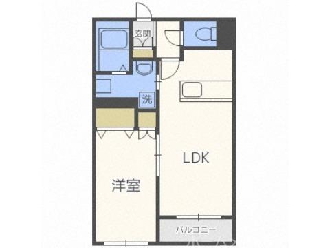 第8森宅建豊平ビル(1LDK/2階)の間取り写真