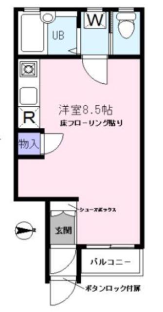 ヒルトップテラス(ワンルーム/1階)の間取り写真