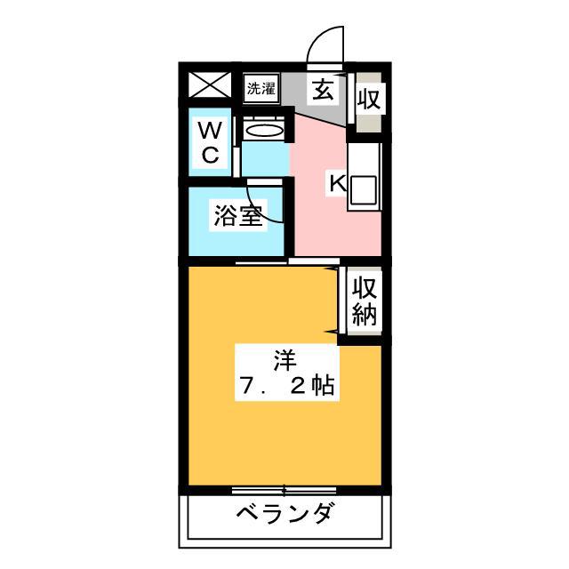 シティーコート岩石 西棟(1K/3階)の間取り写真