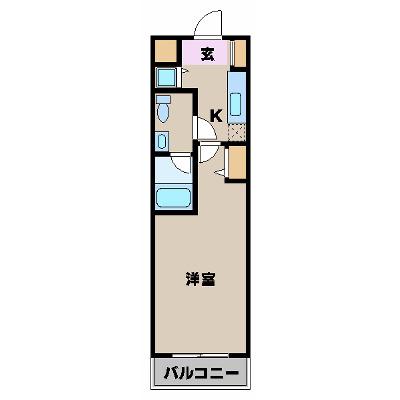 カスタリア蔵前(1K/13階)の間取り写真