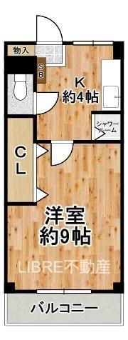 北恩加島 1号棟(1K/3階)の間取り写真