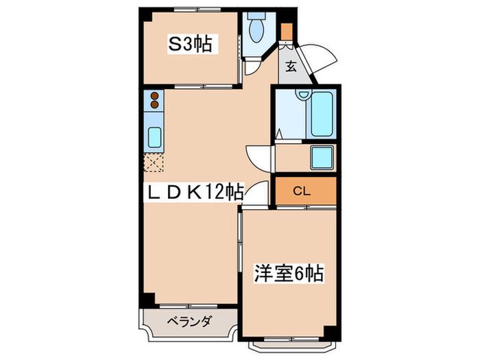 ペディメント・I(1SLDK/2階)の間取り写真