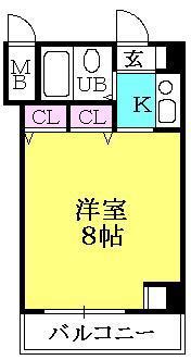 サンロイヤル西宮(1K/6階)の間取り写真