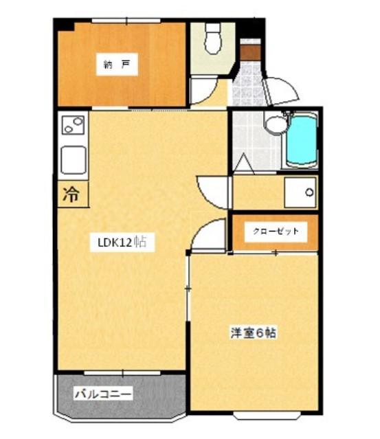 ペディメント・Ⅰ(1LDK/2階)の間取り写真