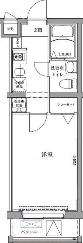 エスパシオ西高島平(1K/2階)の間取り写真