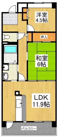 ガーデンコート清瀬2号棟(2LDK/5階)の間取り写真
