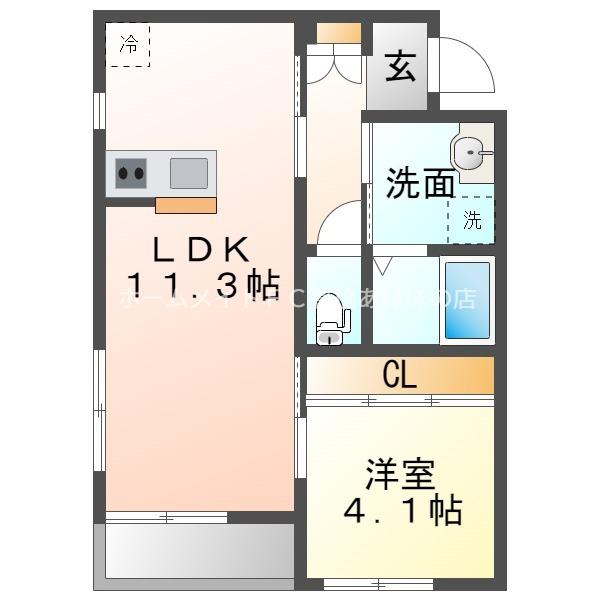 グリーンハイツM(1LDK/1階)の間取り写真