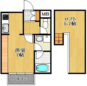 京成本線 京成船橋駅 徒歩6分 3階建 築21年(ワンルーム/3階)の間取り写真