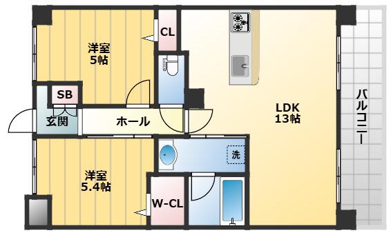 アクアプリータIII(2LDK/2階)の間取り写真
