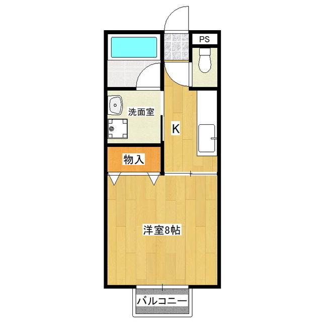 仲屋コーポけやき台(1K/2階)の間取り写真