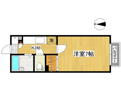 レジデンス川平(1K/1階)の間取り写真