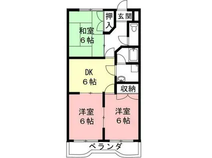 山内レジデンス(3DK/2階)の間取り写真