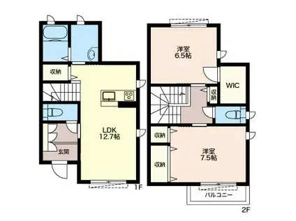 サンクレストIII(2LDK/2階)の間取り写真