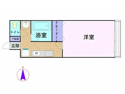 アンシャンテ弥生(1K/2階)の間取り写真