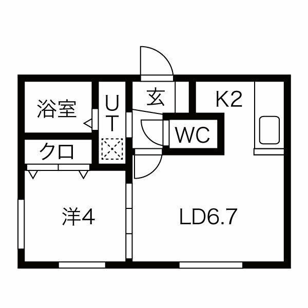 ルーク新札幌(1LDK/3階)の間取り写真