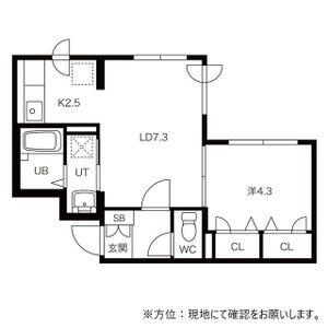 ヴェルテュ麻生(1LDK/4階)の間取り写真