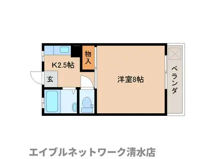 コーポ江湖I(1K/1階)の間取り写真