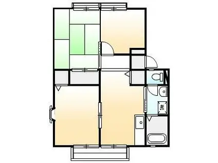 サンビレッジローズA・B・Cペット(3DK/2階)の間取り写真