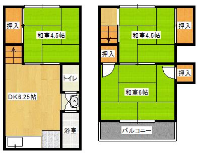 みづほ荘(3DK/1階)の間取り写真