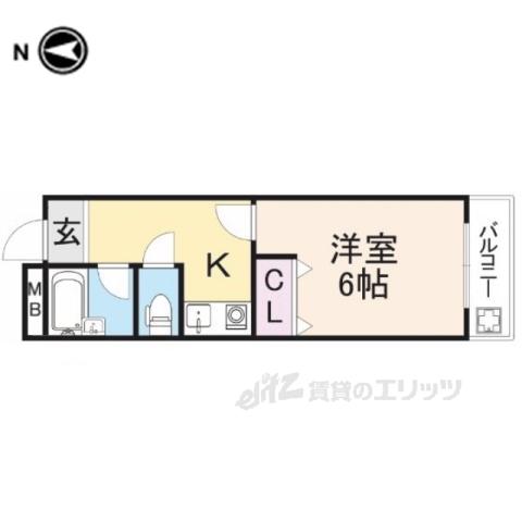 ミユキシティーマンションⅡ(1K/6階)の間取り写真
