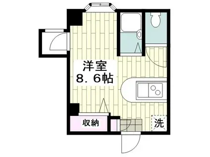 ソレイユ笠間(ワンルーム/3階)の間取り写真