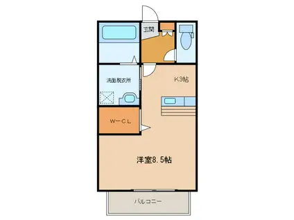 グランシャリオ(1K/1階)の間取り写真