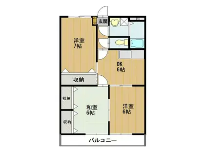 セ・シ・ボン北澤(3DK/3階)の間取り写真